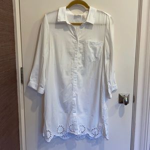 NWOT Accessorize White Button Down Tunic XS